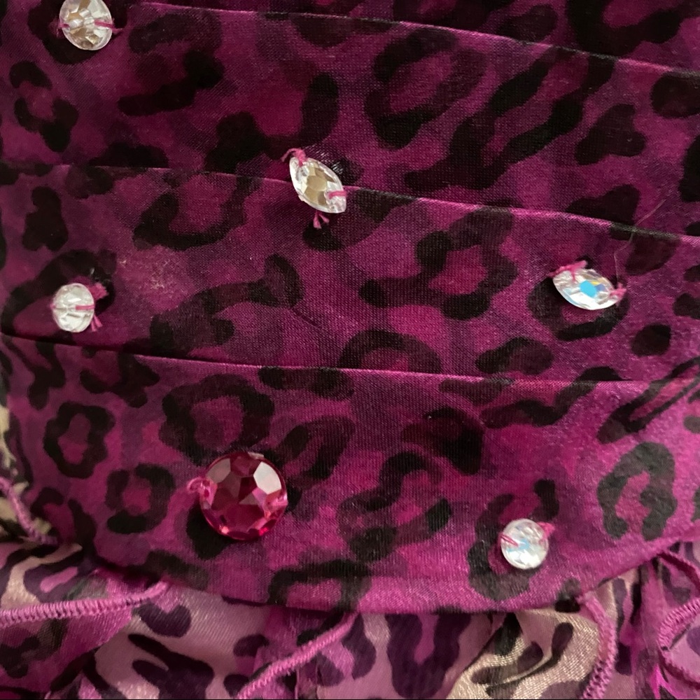 MoriLee Pink Leopard Tulle and Rhinestones Party Dress Size 13 - Picture 12 of 16